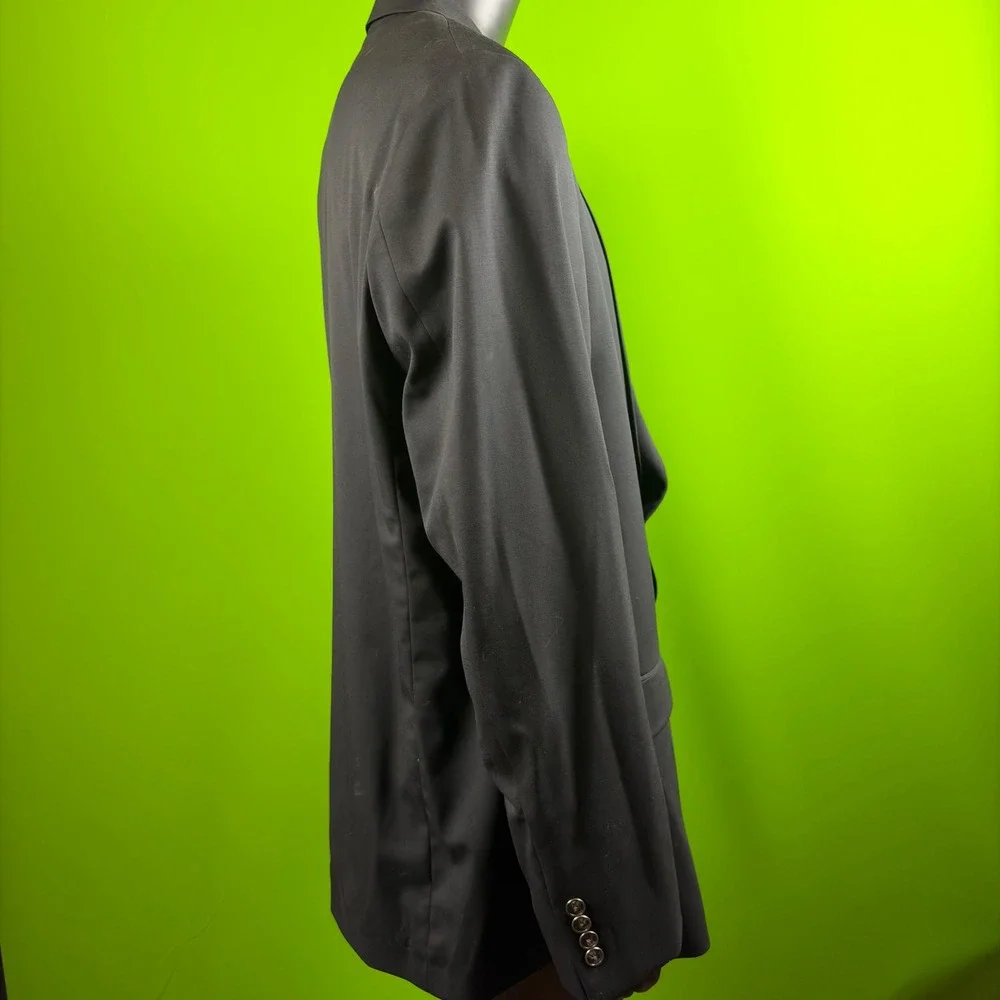 Hart Schaffner Marx Chicago Luxe Stretch Blazer Mens 50L Black Wool NWT